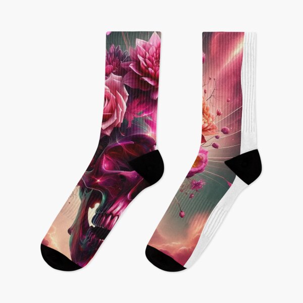 Item preview,  Pink Skull With Floral And Butterfly Expression designed and sold by mymagicstoreus.