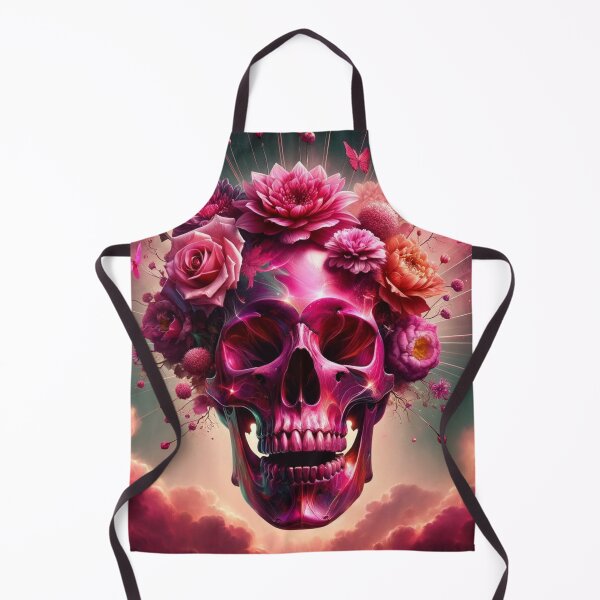 Item preview, Pink Skull With Floral And Butterfly Expression designed and sold by mymagicstoreus.