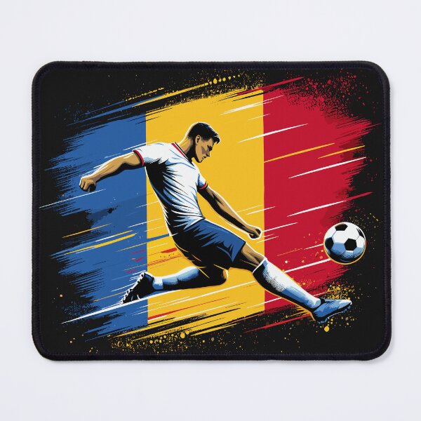 Item preview, Dynamic Romania Soccer Star in Action - Vector Design designed and sold by SerhiiArt.