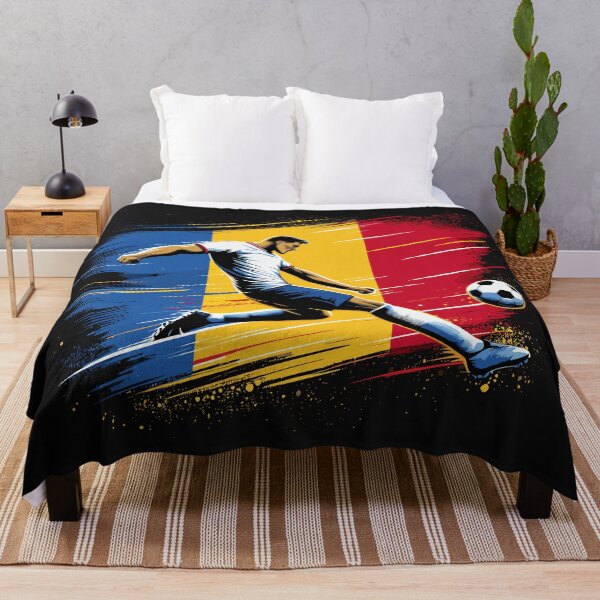 Item preview, Dynamic Romania Soccer Star in Action - Vector Design designed and sold by SerhiiArt.