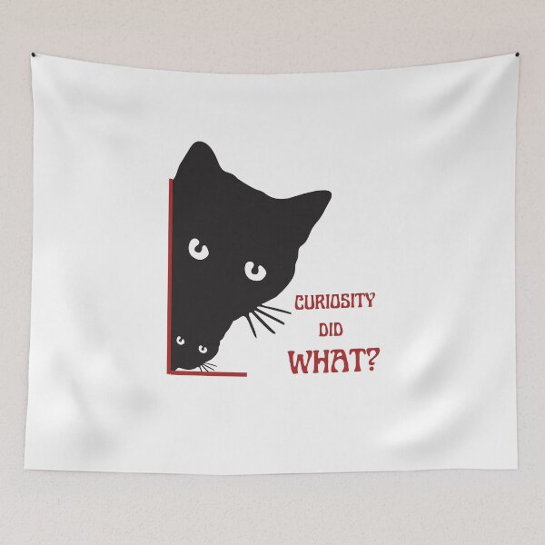 Item preview, curiosity did what funny Curious Cat designed and sold by Thespacerocket.