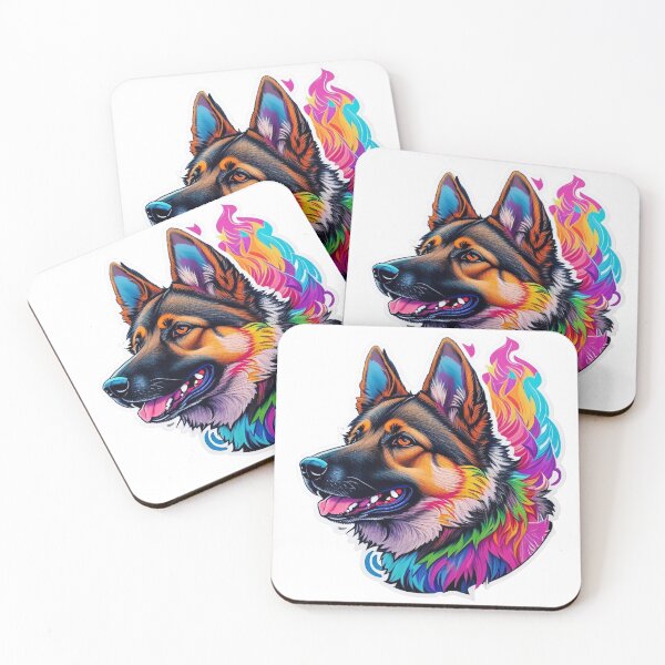 Item preview, colorful german shepherd designed and sold by LauraGCastro.