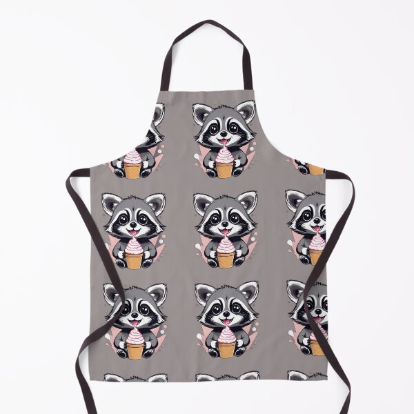 Item preview, A cute grey raccoon eating ice cream designed and sold by Ignota-Stylz.