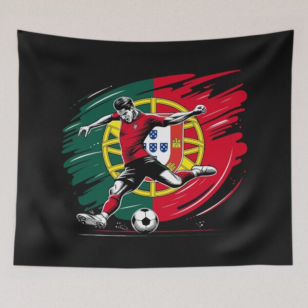 Item preview, Dynamic Portugal Soccer Star in Action - Vector Design designed and sold by SerhiiArt.