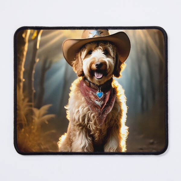 Item preview, A Magical Golden Doodle Wearing a Cowboy Hat designed and sold by Doggo4Life.