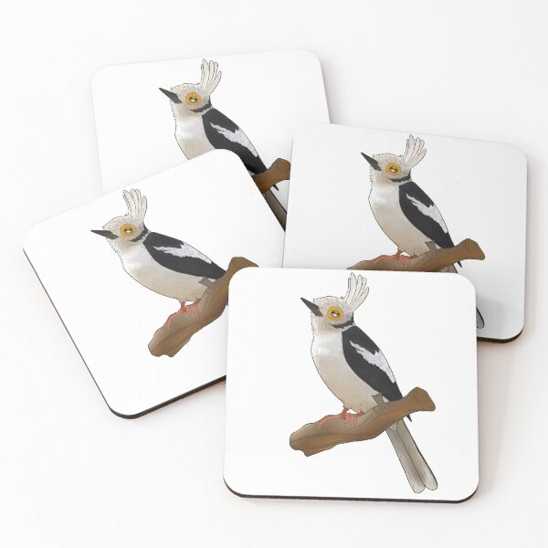 Item preview, White-Crested Helmetshrike, White-Black Bird designed and sold by AtrixArt.