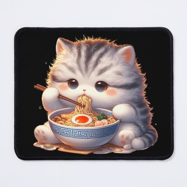 Item preview, Kawaii Kitten Eating Ramen 3 designed and sold by Totally4Ryo.