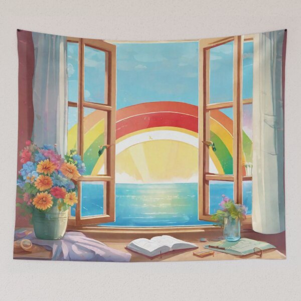 Item preview, Vase of flowers by window designed and sold by Barbara Burgess.