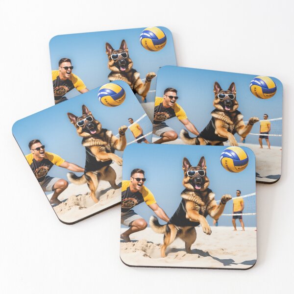 Artikelvorschau, Deutscher Schäferhund spielt Beachvolleyball entworfen und verkauft von Doggo4Life.