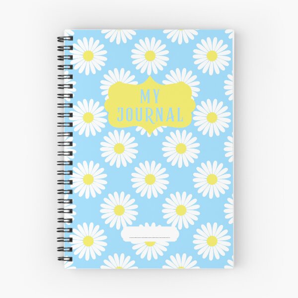 Item preview, Simple Daisy Pattern Cute Blue Daily Journal designed and sold by Girly-Universe.