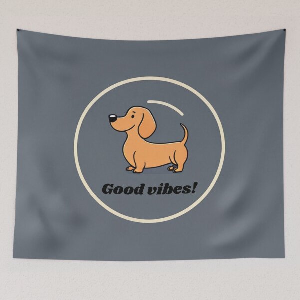 Item preview, Brown Dachshund with Positive Vibes   designed and sold by woohoohoo.