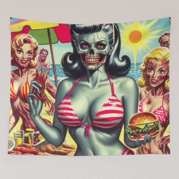 Item preview, Zombie Beach Girl designed and sold by PulpVintage.