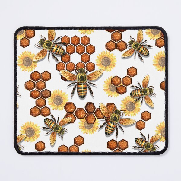 Item preview, Bee Honey sunflower Pattern White designed and sold by BeebooDesign.