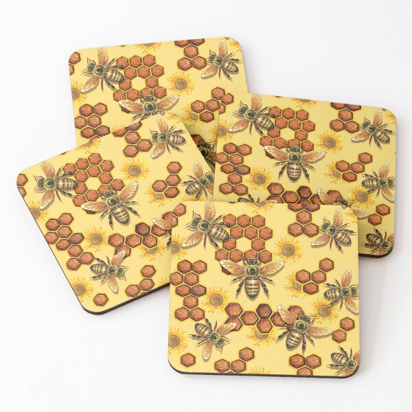 Item preview, Bee Honey sunflower Pattern Yellow designed and sold by BeebooDesign.