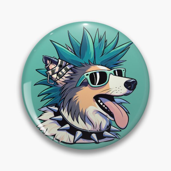 Item preview, Blue Hair Punk Rock Collie  designed and sold by BarkandStick.