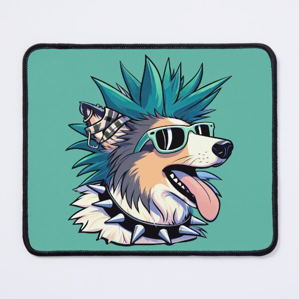 Item preview, Blue Hair Punk Rock Collie designed and sold by BarkandStick.
