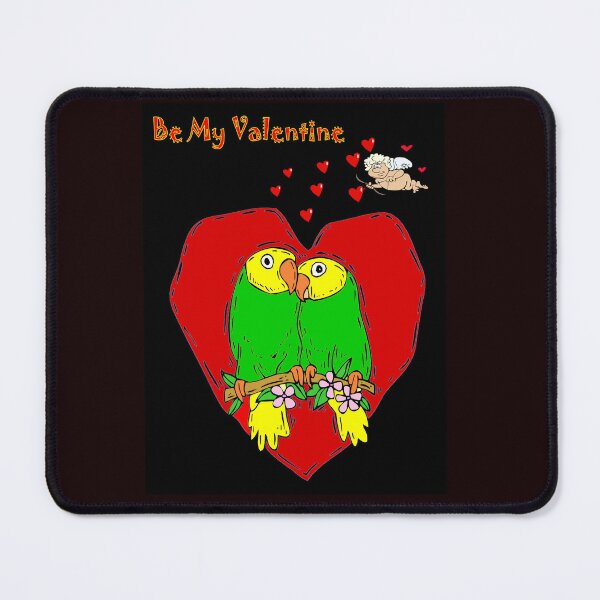 Item preview, Valentine Parrot Love Birds Fantasy Whimsical Funny Comic Print  designed and sold by posterbobs.