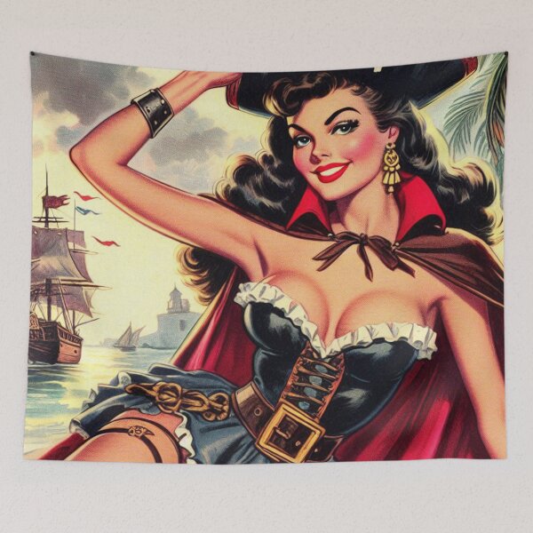 Artikelvorschau, Vintage Piraten Pin Up entworfen und verkauft von PulpVintage.