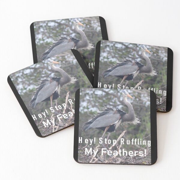 Item preview, A Great Blue Heron Upset that It's Lovely Plumage is Being Messed With designed and sold by Judy Geller.