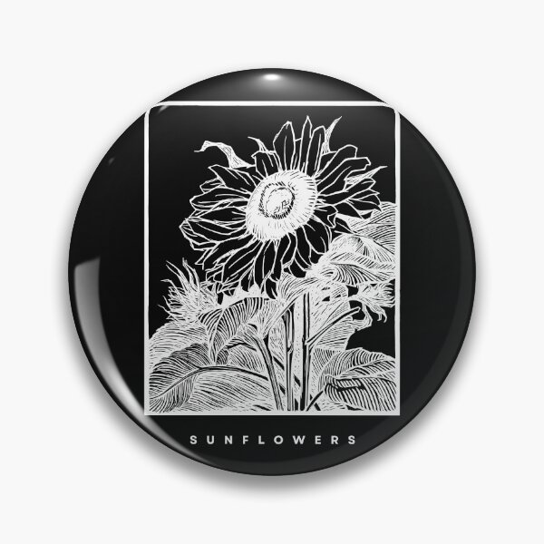 Item preview, Sunflowers Artistic White Line Drawing Design designed and sold by EarthArtDesigns.