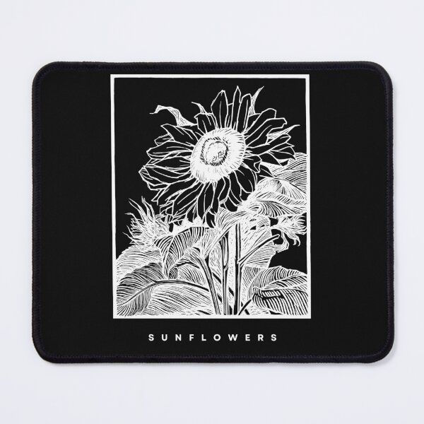 Item preview, Sunflowers Artistic White Line Drawing Design designed and sold by EarthArtDesigns.