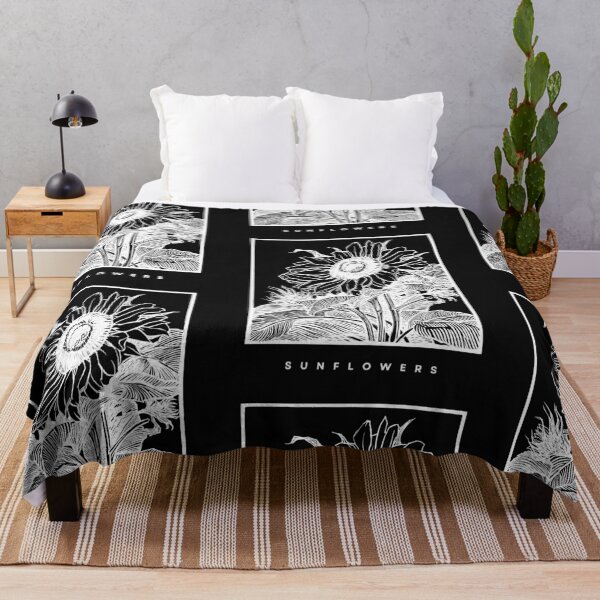 Item preview, Sunflowers Artistic White Line Drawing Design designed and sold by EarthArtDesigns.
