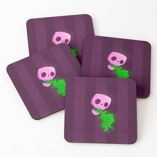 Item preview, Pink skull with green breath designed and sold by ilustrakoffice.