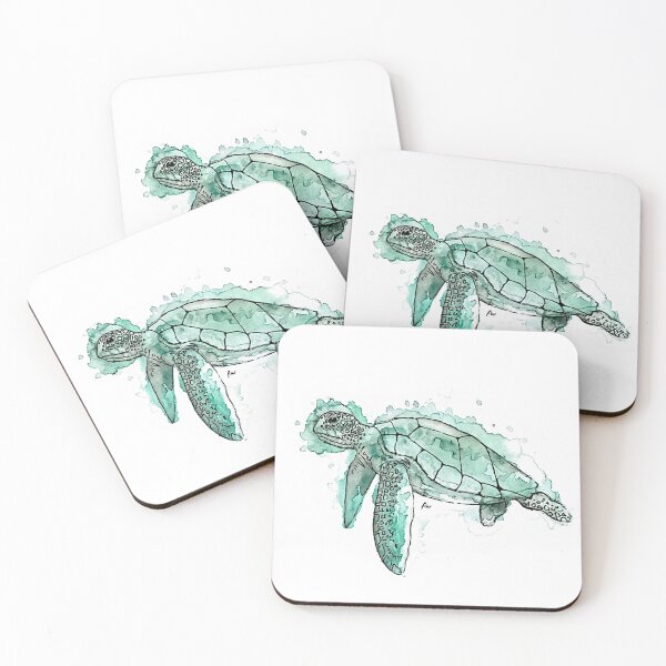 Item preview, Watercolor turtle designed and sold by RebeckaWi.