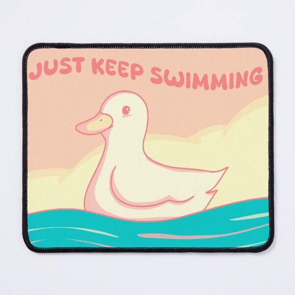 Item preview, Kawaii Duck "Just Keep Swimming" Motivacional designed and sold by IsabellaSayuri.