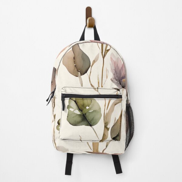 Item preview, flower pattern, leaves pattern, beige designed and sold by Emyku.