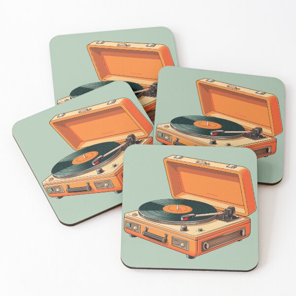 Item preview, Orange Vinyl Record Player Sticker designed and sold by Daydreamsatdawn.