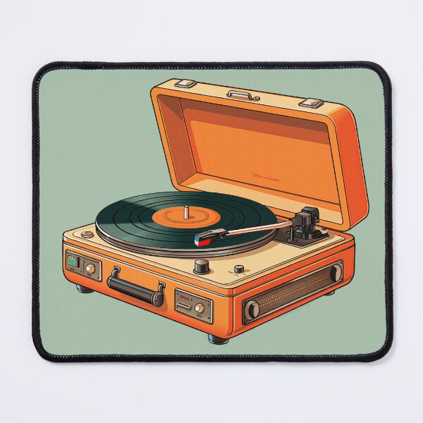 Item preview, Orange Vinyl Record Player Sticker designed and sold by Daydreamsatdawn.