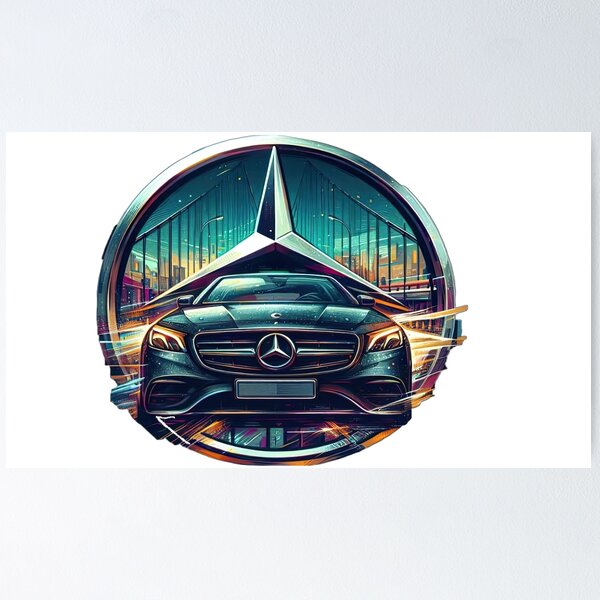 Emblème BMW 4K, Fond noir, Logo Poster