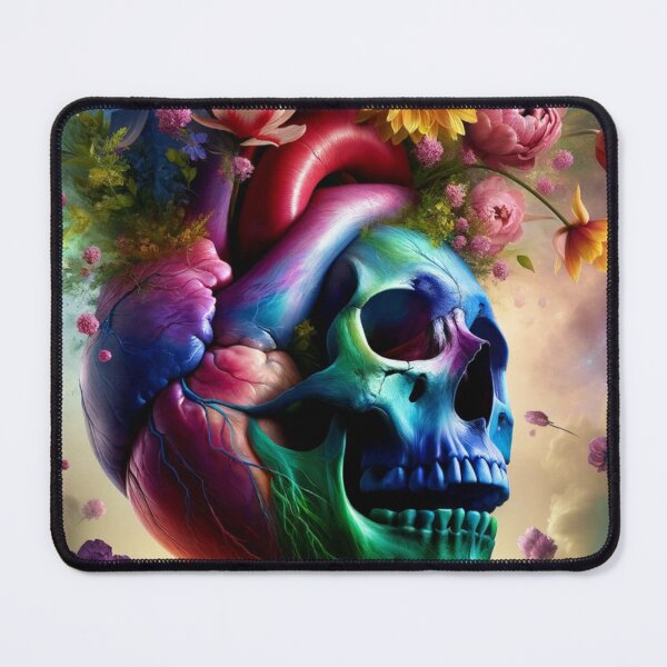Item preview, Spring Floral Skull-Heart Expression designed and sold by mymagicstoreus.