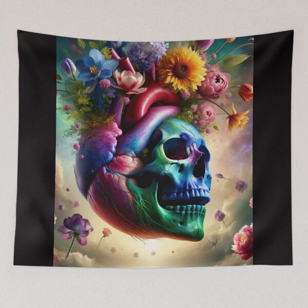 Item preview, Spring Floral Skull-Heart  Expression  designed and sold by mymagicstoreus.