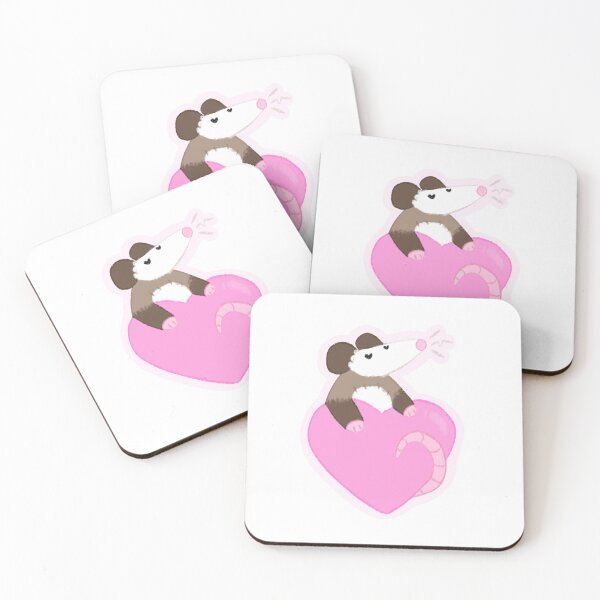 Aperçu de l'œuvre Opossum coeur rose créée et vendue par Creative Chaoticsss.