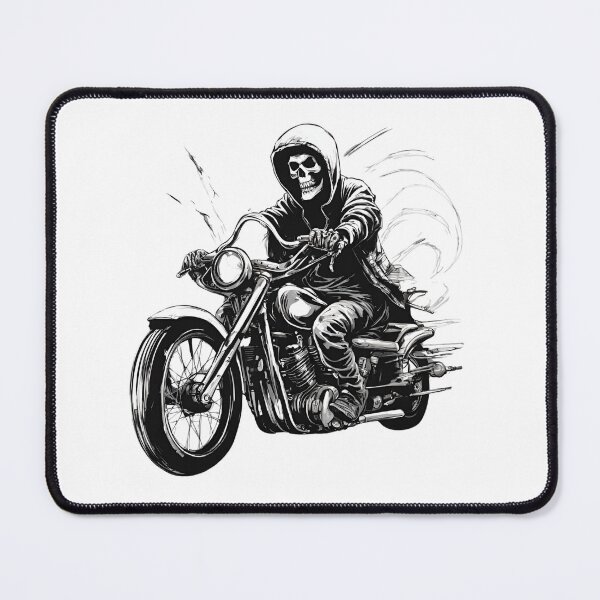 Item preview, Skeleton Driving Death on motorcycle Tattoo designed and sold by CyberArtistOne.
