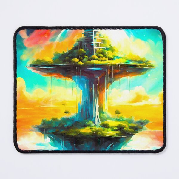 Item preview, floating island, city painting with protective sphere designed and sold by janjacbu.