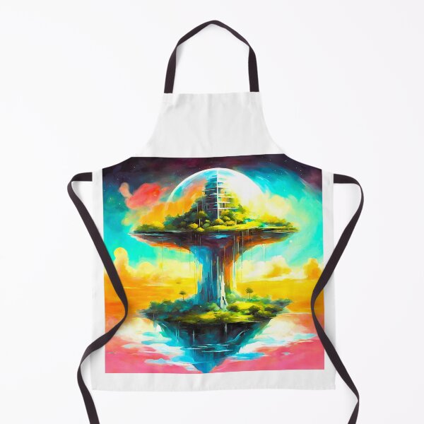 Item preview, floating island, city painting with protective sphere designed and sold by janjacbu.