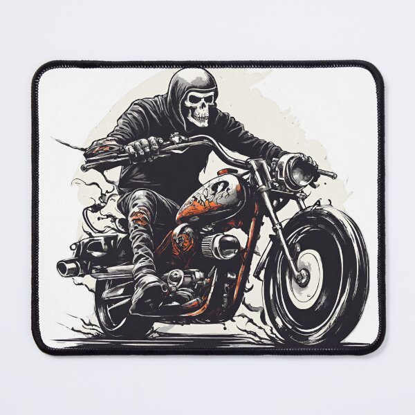 Item preview, Skeleton Driving Motorcycle tattoo style designed and sold by CyberArtistOne.