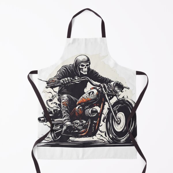 Item preview, Skeleton Driving Motorcycle tattoo style designed and sold by CyberArtistOne.