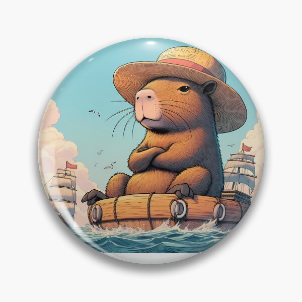 Item preview, Straw hat Capybara x One Piece on the cruise under blue sky designed and sold by happy-capy.