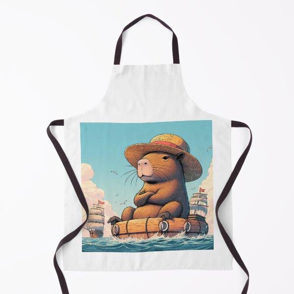 Item preview, Straw hat Capybara x One Piece on the cruise under blue sky designed and sold by happy-capy.