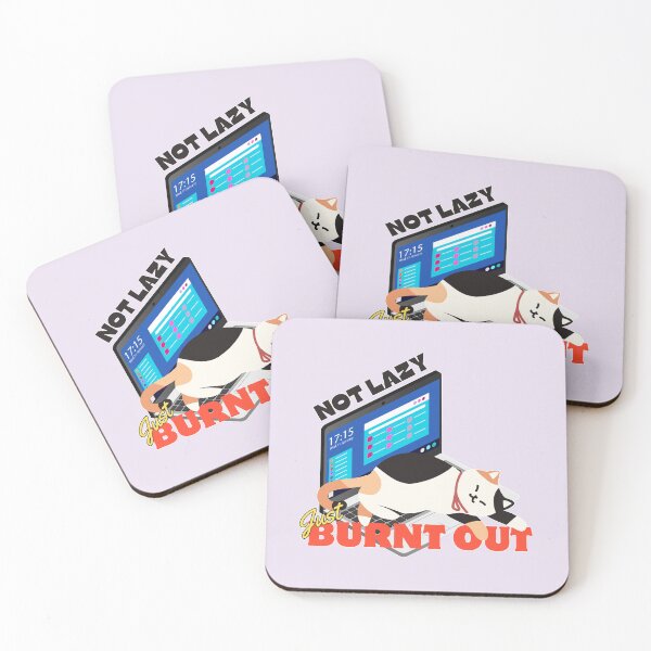 Item preview, Not Lazy Just Burnt Out | Cute Sleepy Calico Cat Lying on a Laptop designed and sold by Kimochi-Shop.