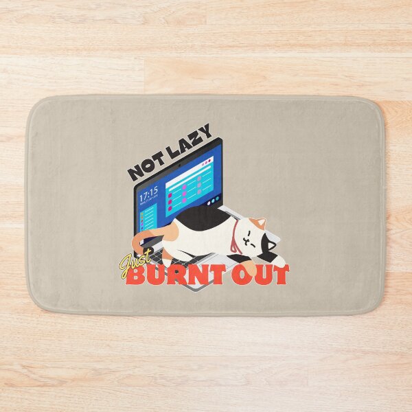 Item preview, Not Lazy Just Burnt Out | Cute Sleepy Calico Cat Lying on a Laptop designed and sold by Kimochi-Shop.