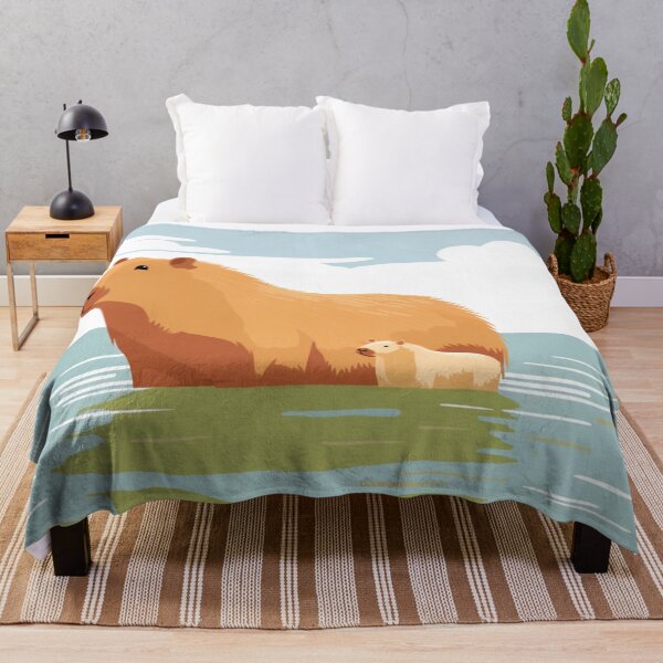 Item preview, A mother capybara and her baby live in the river designed and sold by KapybaraX.