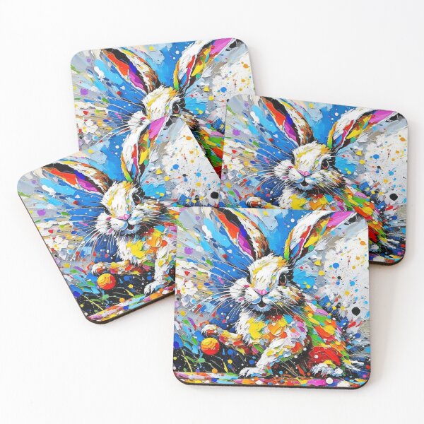 Item preview, Splatter Palette Easter Bunny with Eggs designed and sold by HolidayBug.