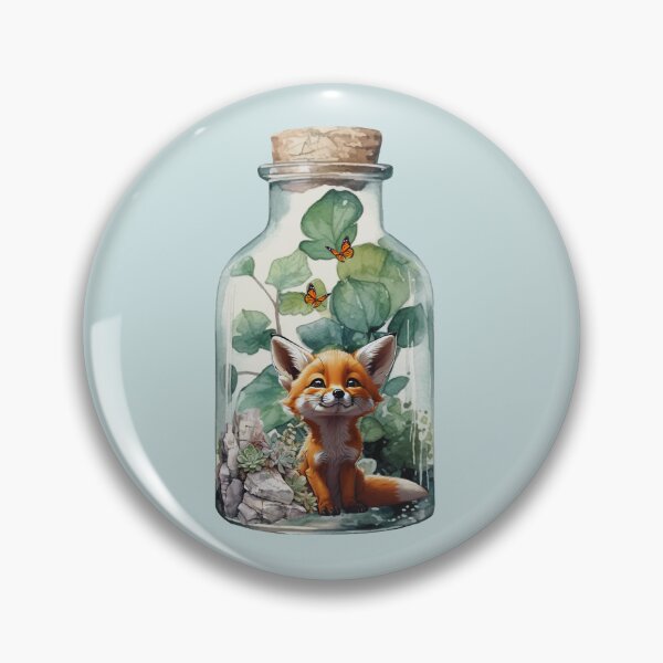 Item preview, Miniature Fox in Glass Wonderland: Terrarium Plant Jar designed and sold by LittleGnomad.