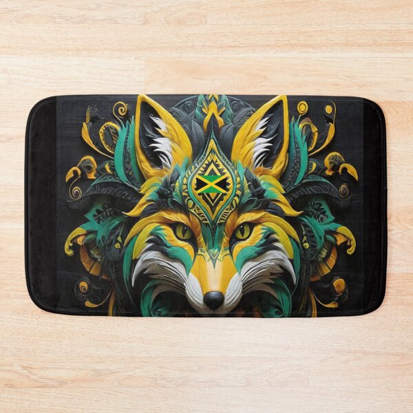 Item preview,  Tribal Fox with Jamaican Colors And Flag designed and sold by Angelle55.