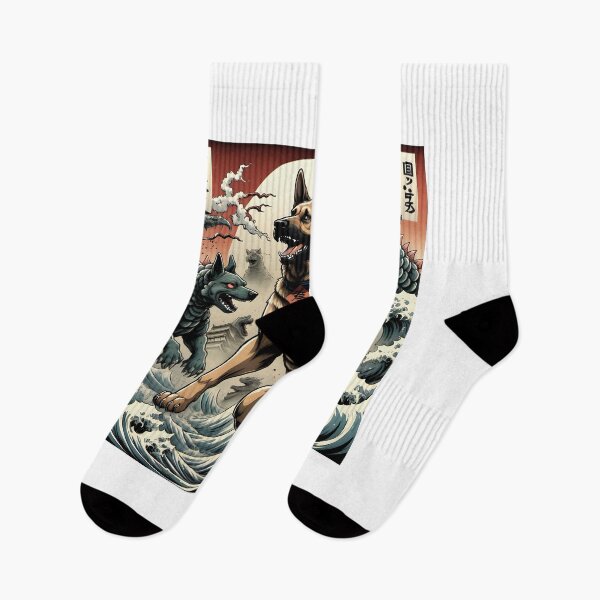 Item preview, German Shepherd Battles Sea Monsters designed and sold by Doggo4Life.